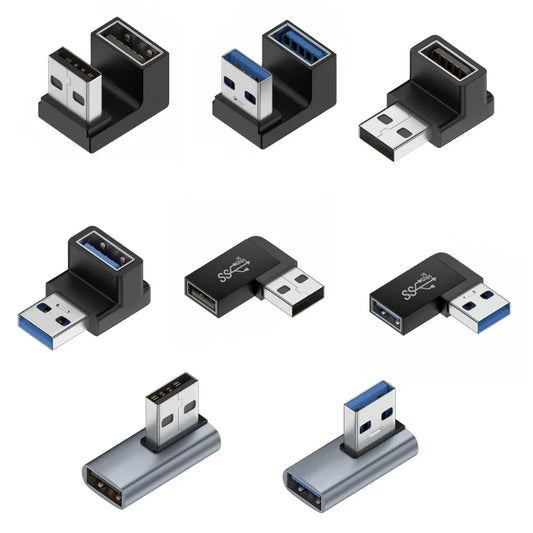 90 Degree USB 3.0 Male to Female Right Angle Extension Adapter USB