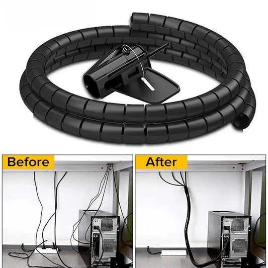 2M 16mm Flexible Spiral Cable Wire Protector Cable Organizer Computer